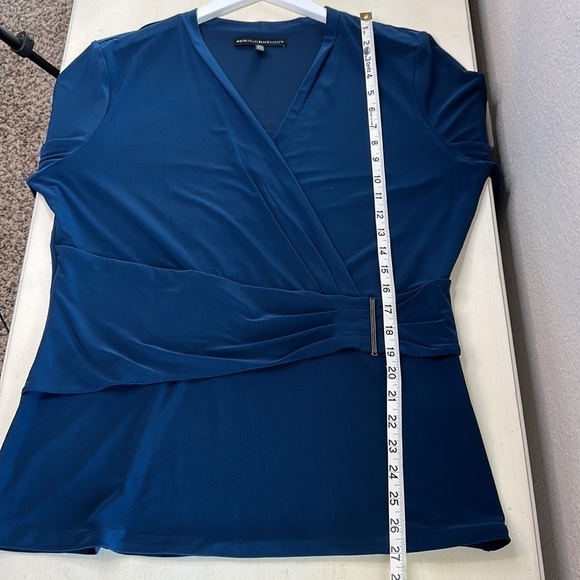 Elegant Blue Wrap Top - Picture 12 of 13